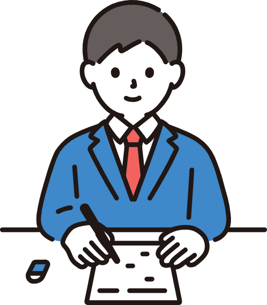 テストを受ける男性