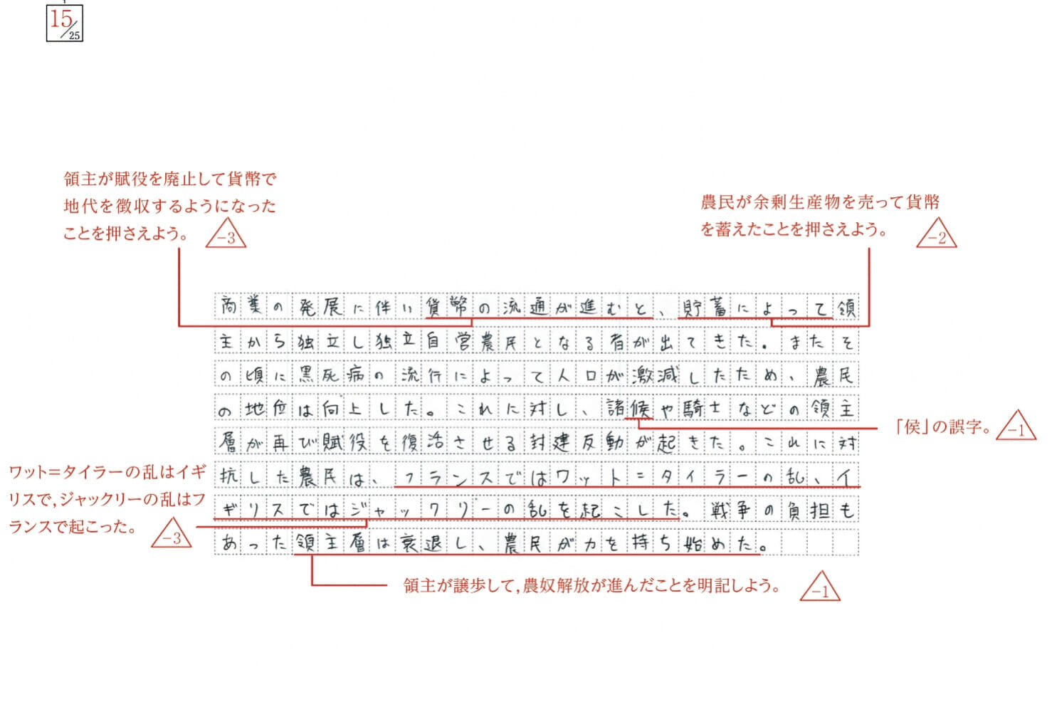 世界史添削事例