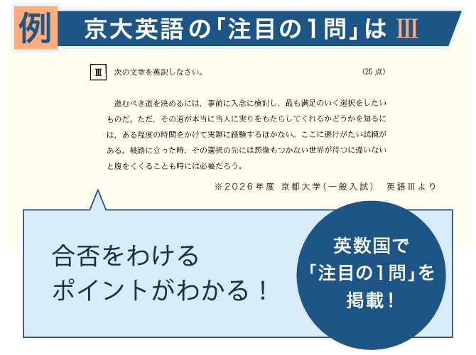 例 京大英語の「注目の1問」はⅢ
