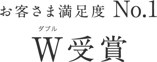 お客様満足度No.1 ダブル受賞