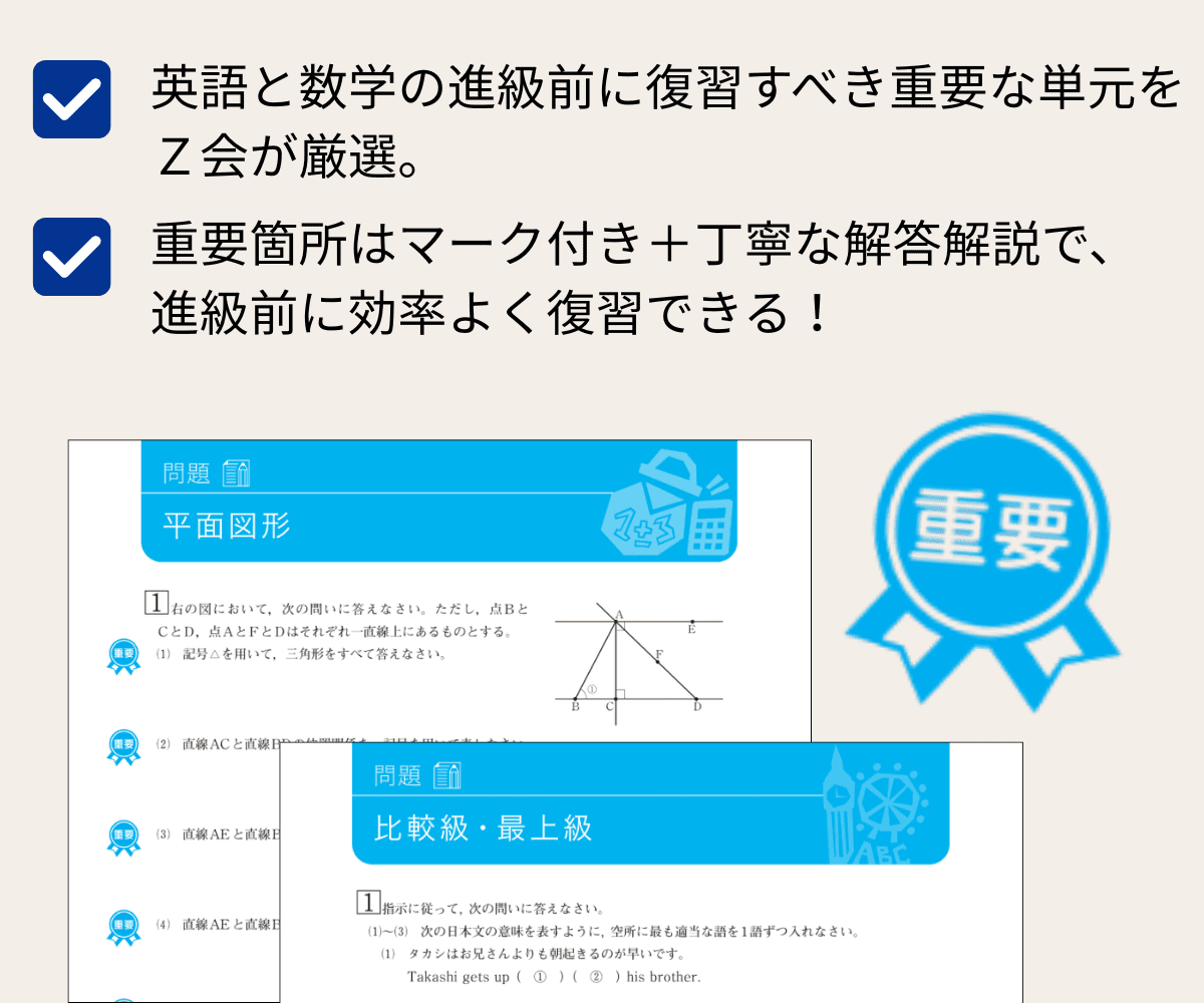 重要単元復習問題集詳細