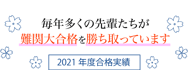 毎年多くの先輩達が難関大合格を勝ち取っています【2021年度合格実績】