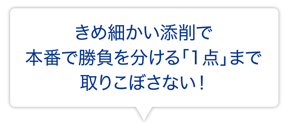 きめ細かい添削で本番で勝負を分ける「1点」まで取りこぼさない!