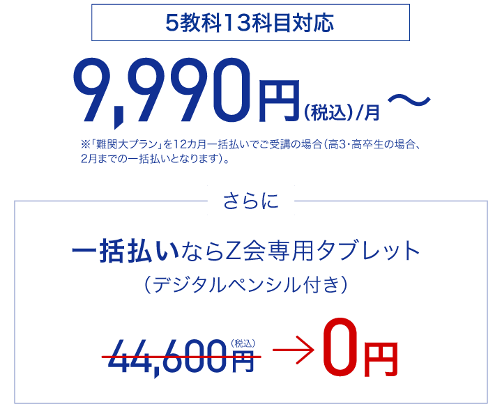 5教科13科目対応9,990円(税込)/月