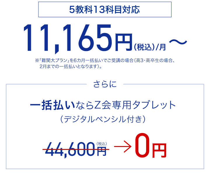 5教科13科目対応11,165円(税込)/月