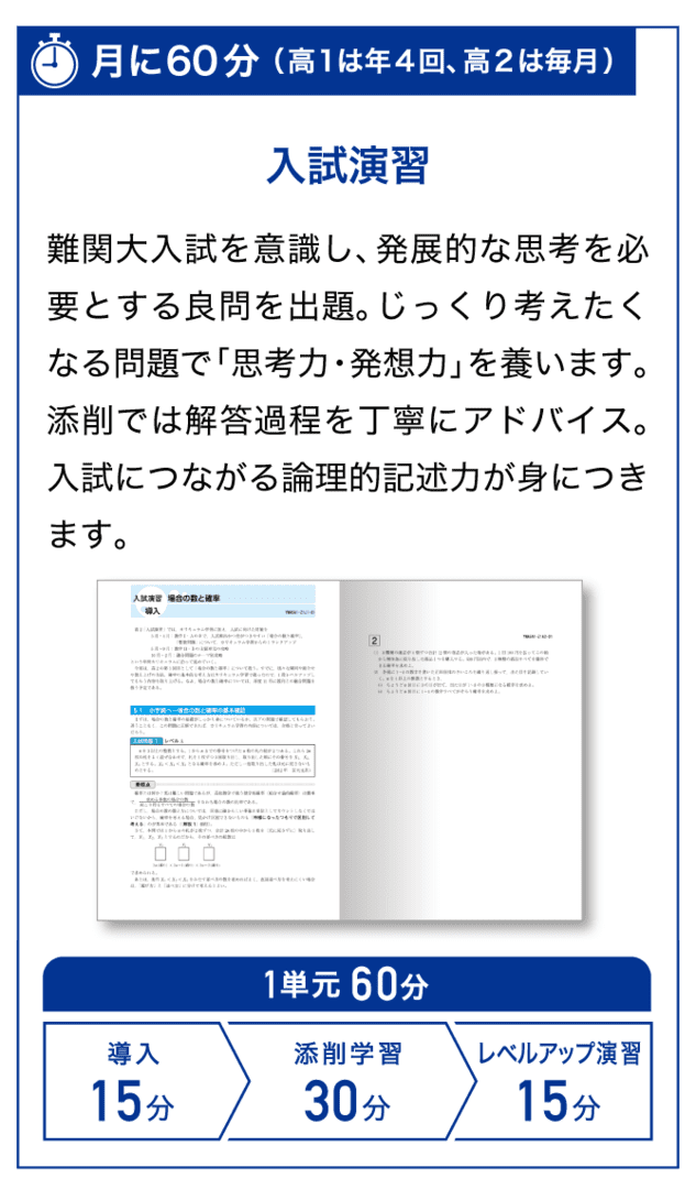 数学　月に60分　入試演習