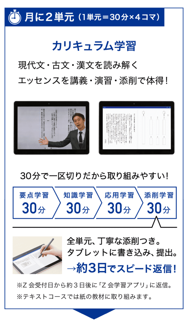 国語　月に2単元　カリキュラム学習