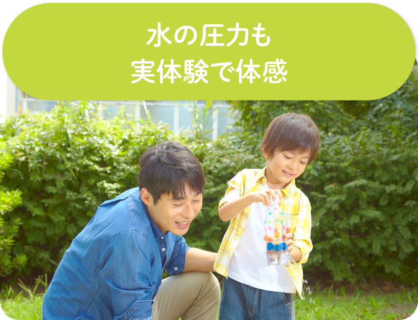水の圧力も実体験で体感