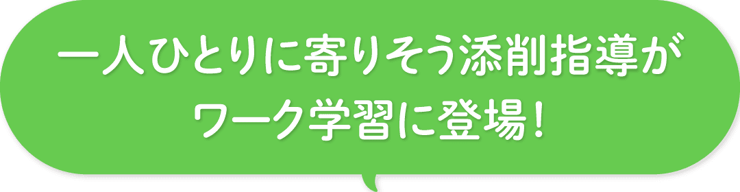一人ひとりに寄りそう添削指導がワーク学習に登場!