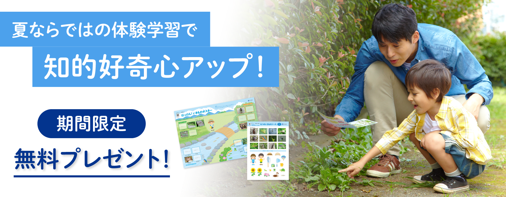 期間限定!夏の体験学習にぴったりの特典を無料プレゼント!