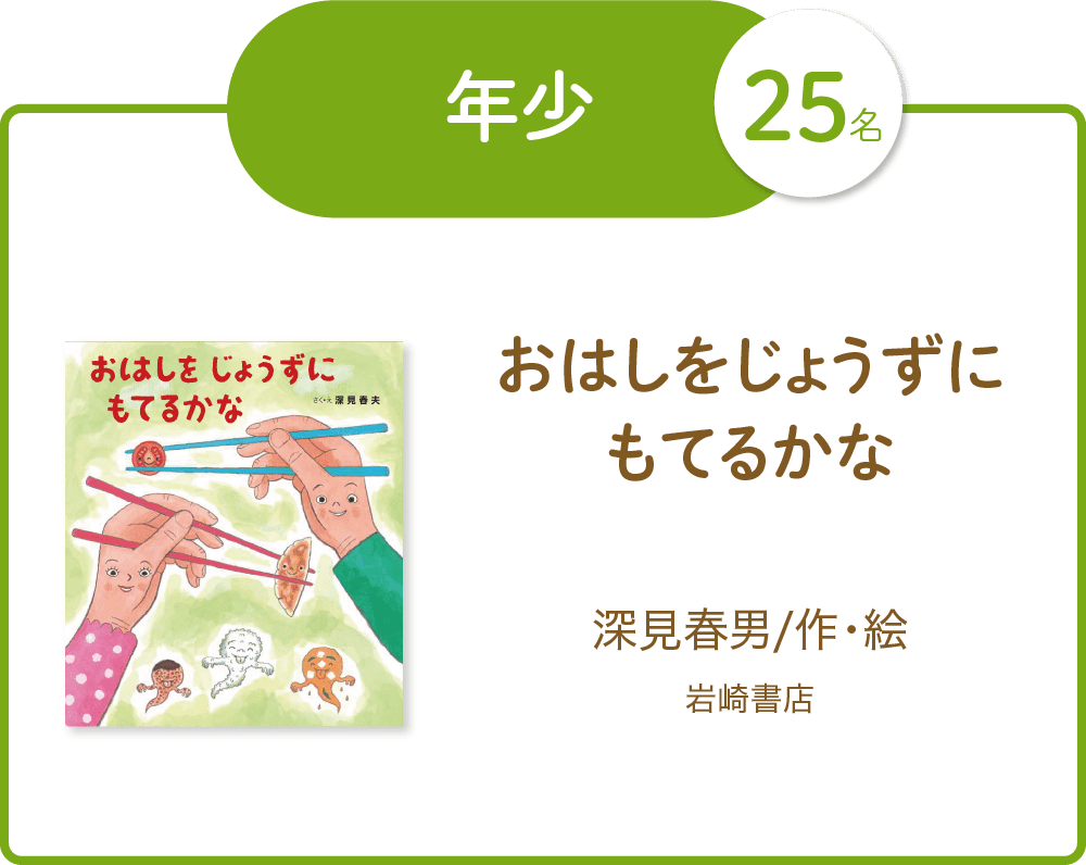 【年少:25名様】『おはしをじょうずにもてるかな』深見春男/作・絵(岩崎書店)