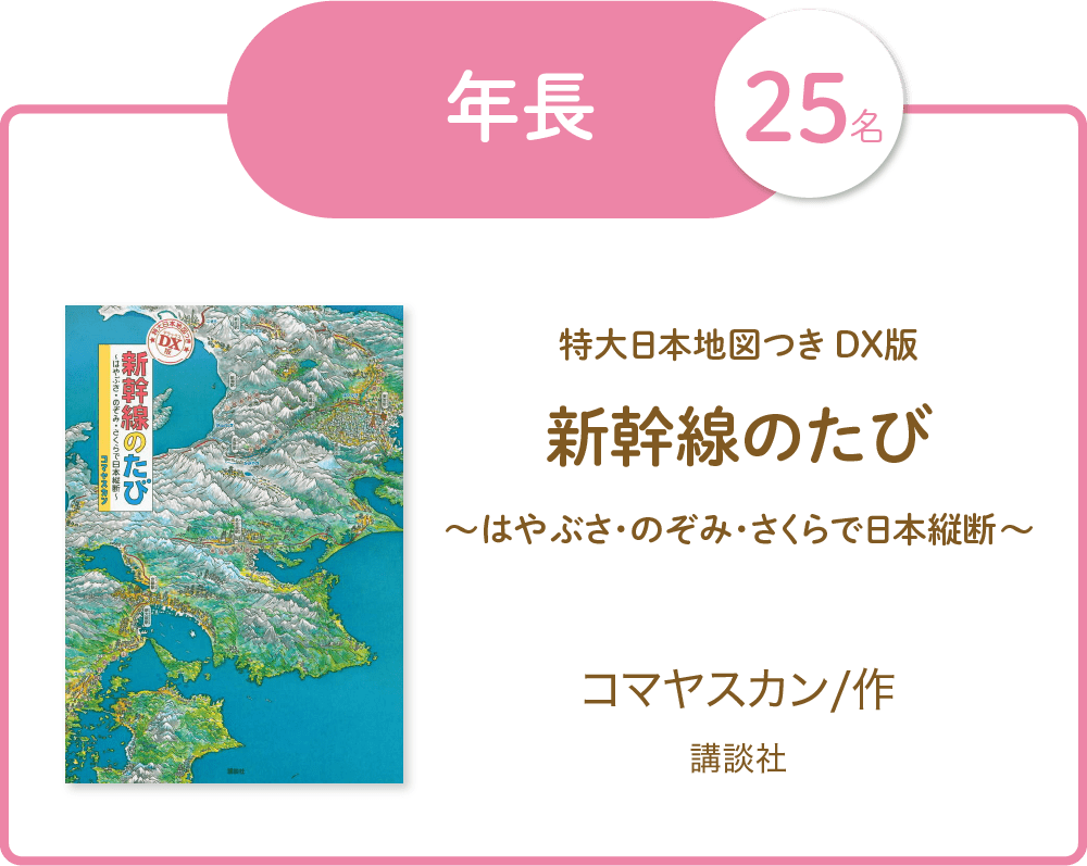 【年長:25名様】『特大日本地図つきDX版 新幹線のたび ~はやぶさ・のぞみ・さくらで日本縦断~』コマヤスカン/絵(講談社)