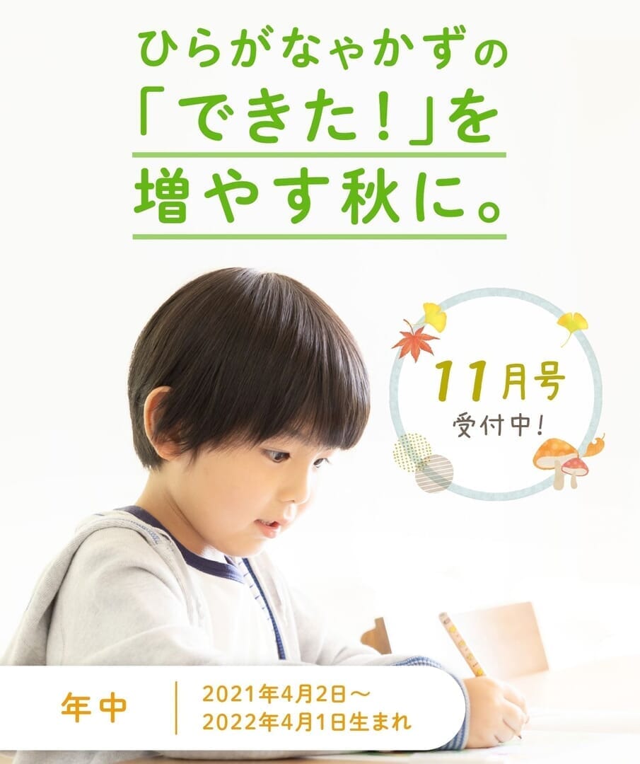 ひらがなやかずの「できた！」を増やす秋に。