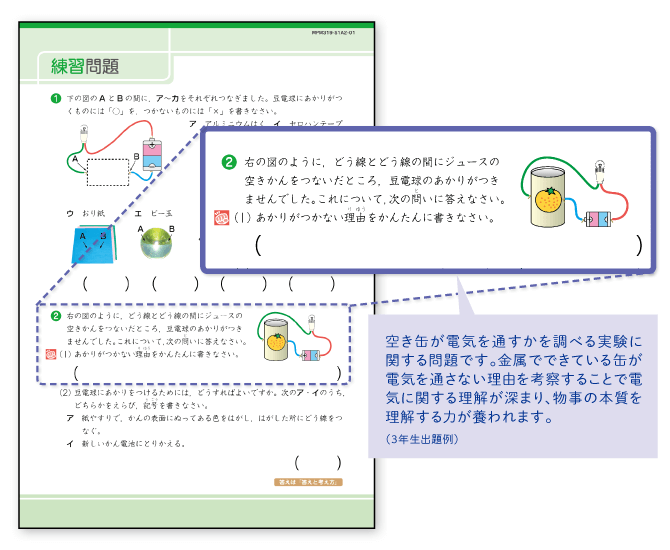 ｚ会の通信教育小学生コース 教材見本 理科