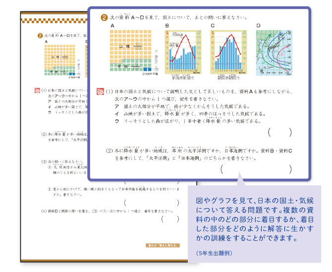 ｚ会の通信教育小学生コース 教材見本 社会