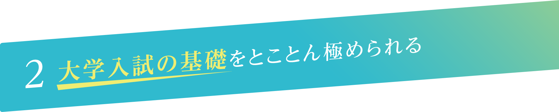 大学入試の基礎をとことん極められる