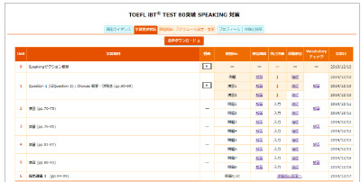 TOEFLスピーキングマイページ