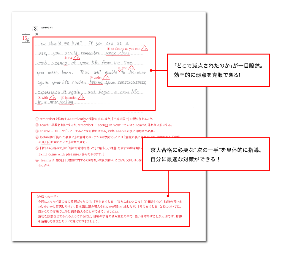 京大志望者の答案を見続けてきた プロの指導者による添削