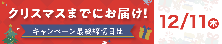 クリスマスまでにお届け！キャンペーン最終締切日は12月11日