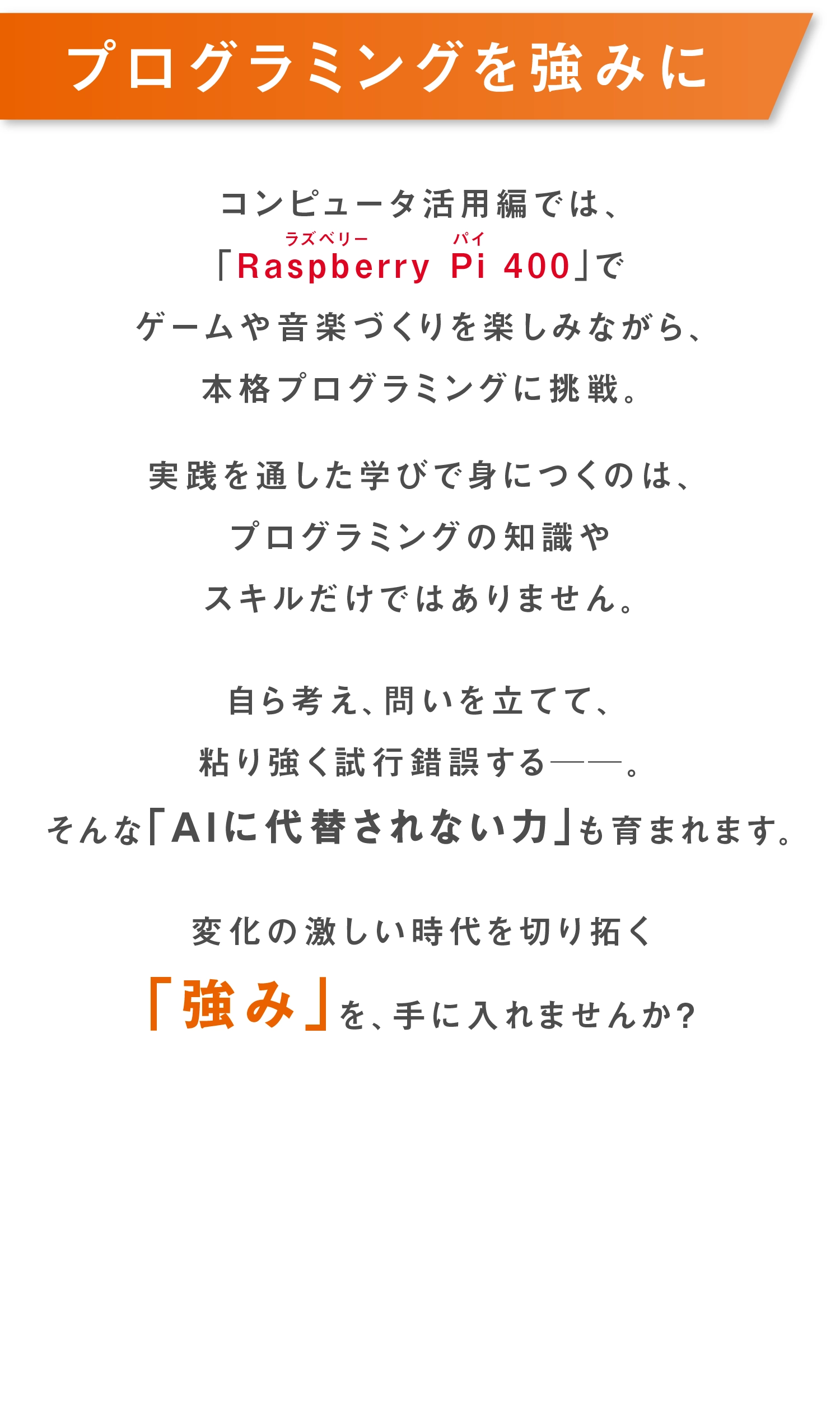 プログラミングを強みに