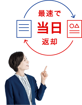 最速で当日返却